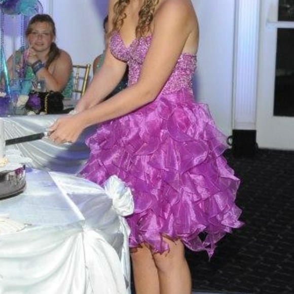Short purple Clarisse prom dress - Picture 3 of 7